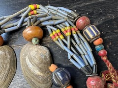 Handmade Nepal Tribal Necklace: Vintage Beads, Amulet Pendant