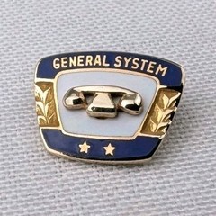 10k Solid Gold 1.96g General System GTE Two Star Service Emblem Telco Pin