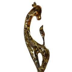 Vtg Giraffe Brooch 6″ Rhinestones Gold Tone Black Enamel Africa Figural Safari