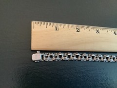 Vintage American STERLING SILVER 7″ Charm BRACELET Triple Link Chain 1960s 925