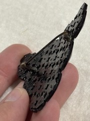 Antique Czech Black Glass Brooch Art Deco French Jet Gothic Mourning Jewelry Pin