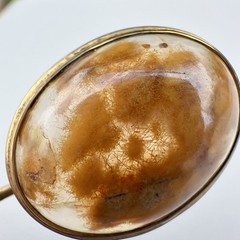 Antique Gold Filled Stick Pin Rutilated Quartz Orange Cabochon 7/8” Victorian
