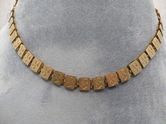 Antique 12k Yellow Gold Silver Book Sandwich Reversible Chain 18″ Necklace #110