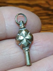 Antique Victorian Gold Filled Pocket Wrist WATCH KEY FOB Charm Pendant Square