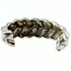 MCM Modernist Ribbed Sterling Silver Braided Cuff Bracelet