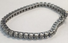 3.15 CTTW SI2 I Natural Diamond 14k White Gold Tennis Bracelet 19.4 G