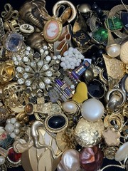 Broken Craft Jewelry -SINGLE Clip & Pierced Earrings, Broken Brooch Pins – 2+lbs