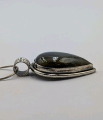 Vtg Sterling Large Teardrop Labradorite Pendant 30 +” Octagon Snake 925 Necklace
