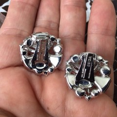VINTAGE WEISS SIGNED CLEAR TAPERED BAGUETTE RHINESTONE EARRINGS X2