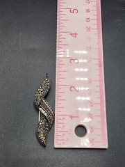 Beautiful Judith Jack Sterling Silver Marcasite Brooch and Earrings