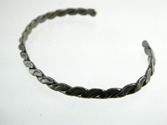 Southwestern Unmarked Sterling Silver Sun Rays Motif Cuff Bracelet 6.75 In 9.3g