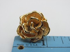 Ross Simons Sterling Silver Ring Gold Vermeil 3D Flower Vintage Size 7