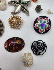 Flower Craft Jewelry Pieces Junk Drawer 30 Different Pieces