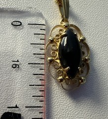 Vintage Sorrento 12k GF Marques Black Onyx Necklace Earring Set