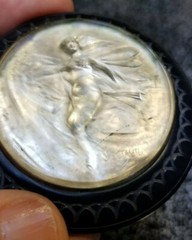Rare Edwardian Era Gabriel Stalin Fairy Nymph Glass Sash Buckle