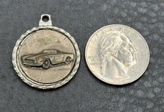 Vintage Italian Sports Car Convertible Charm Pendant Rope Border Fob