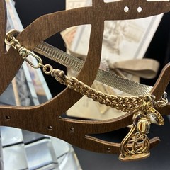 Custom Vintage Gold Filled Pocket Watch Chain & Mesh Bracelet w Charms & Regalia