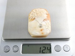 Antique Art Nouveau Shell Loose Cameo Habille Old Mine Diamond 45mm x 33mm Size