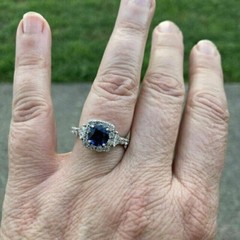 2Ct Round Cut Sapphire Lab Created Diamond Engagement & Wedding 925 Silver Ring