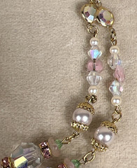 Vtg Kirks Folly Kissing Cherubs Pendant Necklace AB Rhinestones Retired 1990’s