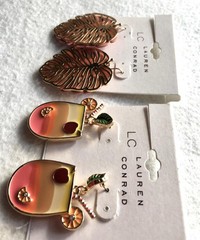 Lauren Conrad Tropical Beach Theme New with Tags Pierced Post Earrings #9-1