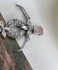FAS STERLING SILVER 925 & CRYSTAL LINK BRACELET JEWELRY SAFETY CLASP 7.5” 🩶