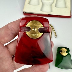 1970’s LANVIN Bijoux Paris “KEIRA” Interchangeable Lucite Pendant Necklace Set
