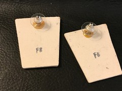 1970s-1980s FRED BABB Ear Mights Ceramic Pop Art Earrings