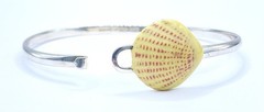 Vintage Brown County KY 925 Sterling Silver Seashell Shell Hook Bangle Bracelet