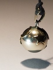 Rare Harmony Fairy Bell Necklace Vintage Silver Moon Stars Galaxy Charm Folk Art