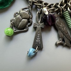 Napier Multi Charms Silver Chain Bracelet 7in. Massive! Charms 1.5in