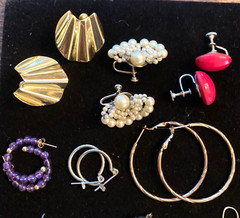 Vintage 21 PC. Earring Job LOT! 7-Clip-ons, 13-Pierced, 1-Pendant!