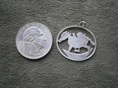 JMS Unusual Rocking Horse Vintage Sterling Silver Bracelet Charm Pendant 2.6g