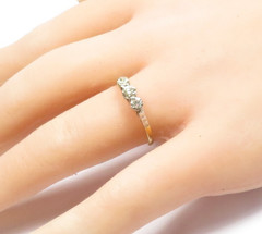 Antique Art Deco 1920’s PPLS 3 Diamond Engagement Ring Size 8.25 UK-Q EGL USA