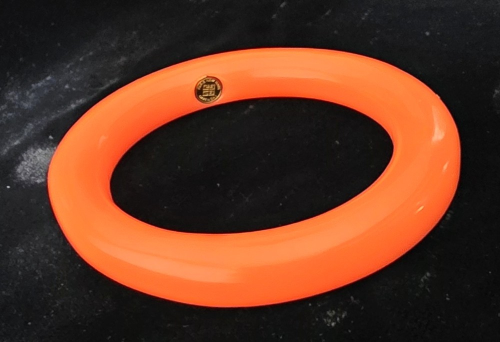 Vintage Givenchy Paris New York Runway Coral Orange Resin Lucite Bangle Bracelet