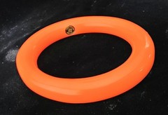 Vintage Givenchy Paris New York Runway Coral Orange Resin Lucite Bangle Bracelet
