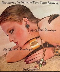 Vintage 1982 YSL Yves Saint Laurent Gripoix Poured Glass Earrings 14k post