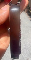 Natural Burmese Rainbow Amber Pendant Peony Carving Luminous Collectible Gift