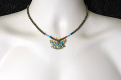 VTG late 60’s HTF Laurel Burch Necklace tian tsui inspired Butterfly bead bug