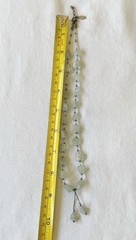 Vintage Natural Prehnite Gemstone Necklace Signed Chipita 18 Inch Plus Drop