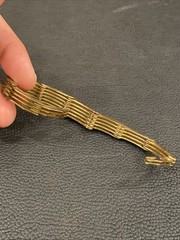 Machine Age Brass Architectural Modernist Geometric Links Panel Bracelet 7-3/8”