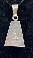 Vintage Modernist Red Sterling Silver 925 Pendant Mexico Howlite Triangle 11.75g