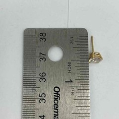 10K Yellow Gold 6.3mm Cubic Zirconia CZ Round Stud Earrings 1.1g