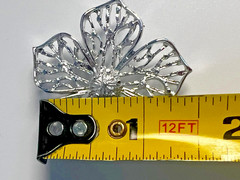 Vintage Gerry’s Signed Silver Tone Dogwood Flower Brooch 1 5/8″