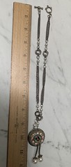 VINTAGE silver tone CRYSTAL AB rhinestone DROP NECKLACE chain SPARKLY Faux pearl