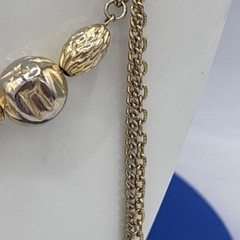 Vintage Long Gold Tone Beaded Chain Necklace 54” Station Necklace Layering