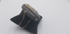 Vintage Handmade Big Oval Cut Smoke Quartz Color Gemstone Silver Tone Bracelet