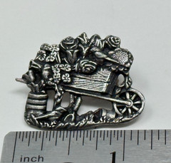 Birds and Blooms Limited Edition 2001 Pewter Flower Gardening Cart 1 1/4″ Pin