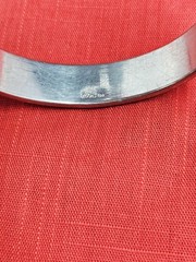VTG Cookie Lee Goldtone & Silvertone Rhinestone Bangle Bracelet, 7.5″