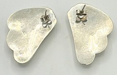 925 Sterling Silver Vintage Earrings Puffy Design Hollow 1.4″x0.6″ inch 10g